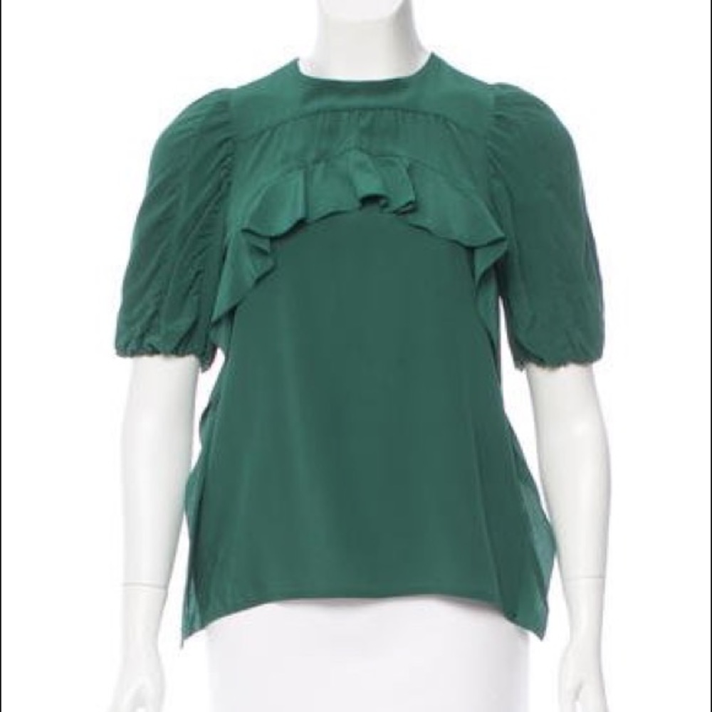 NWOT Miu Miu Silk Ruffle Blouse